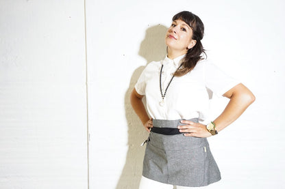 Shorty Server Apron - Slub Grey - Valentich Goods