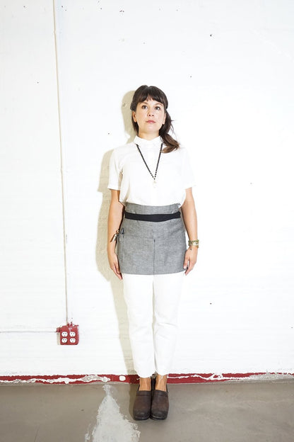 Shorty Server Apron - Slub Grey - Valentich Goods