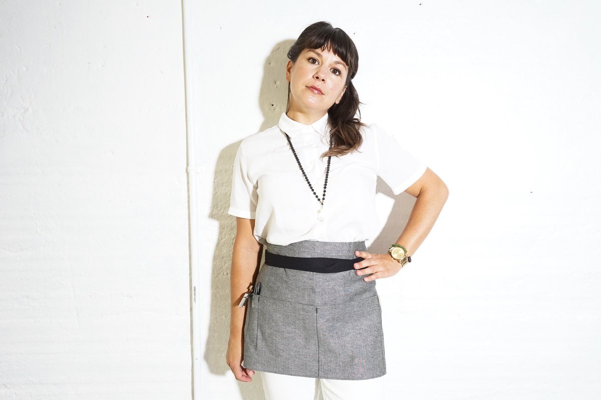 Shorty Server Apron - Slub Grey - Valentich Goods