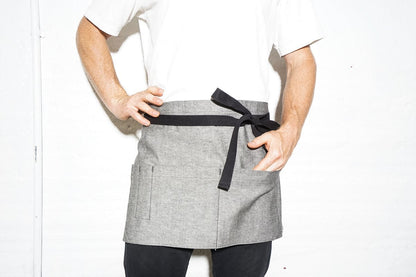 Shorty Server Apron - Slub Grey - Valentich Goods