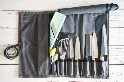 Waxed Canvas Knife Roll 