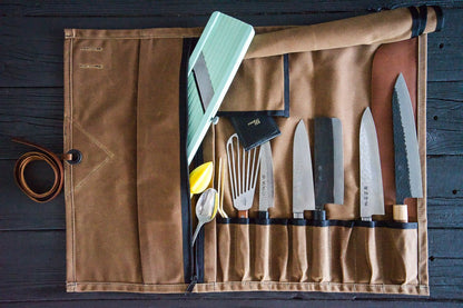Waxed Canvas Knife Roll 