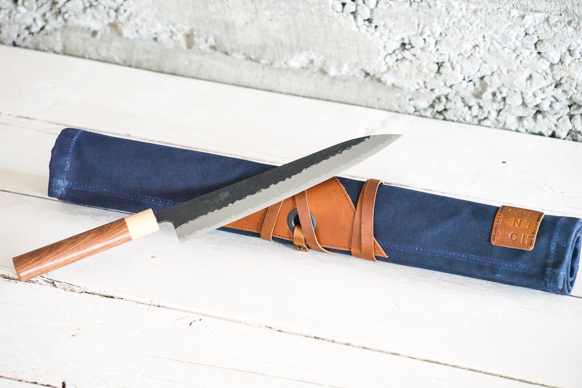 Waxed Canvas Knife Roll #color_navy