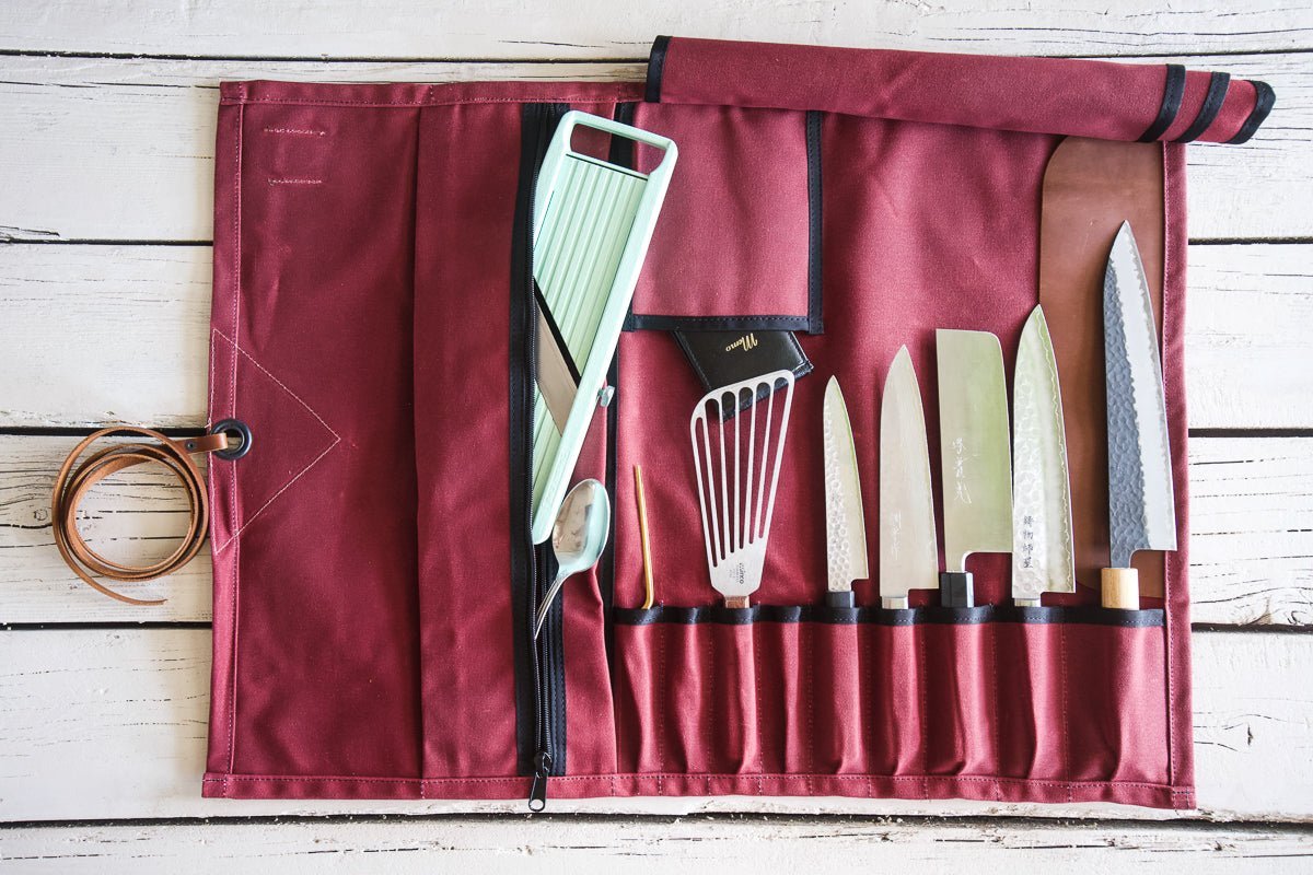 Waxed Canvas Knife Roll 