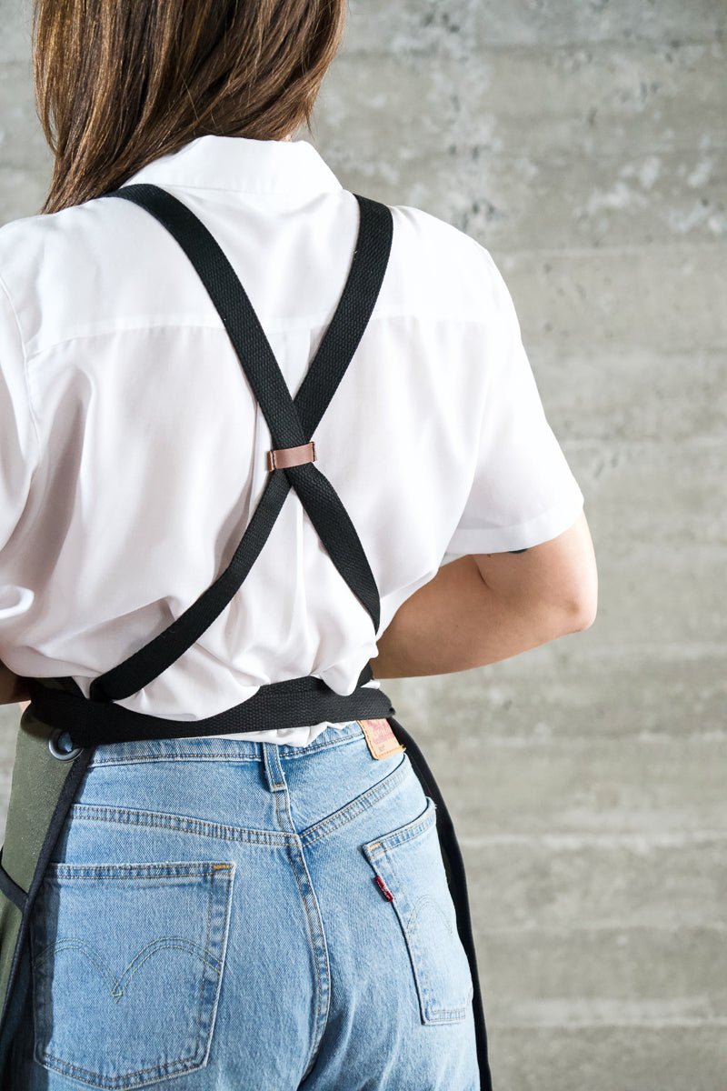 Waxed Canvas Work Apron -- Artichoke - Valentich Goods