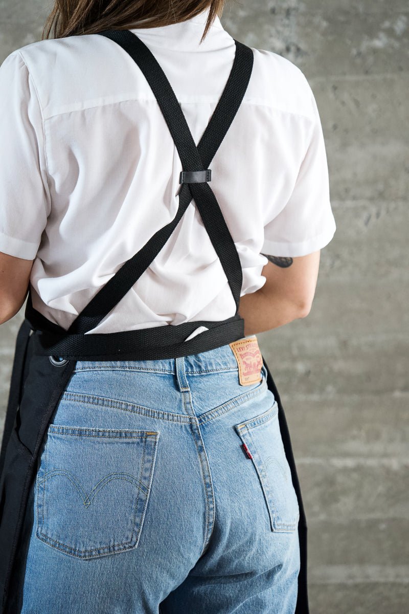 Waxed Canvas Work Apron -- Black - Valentich Goods