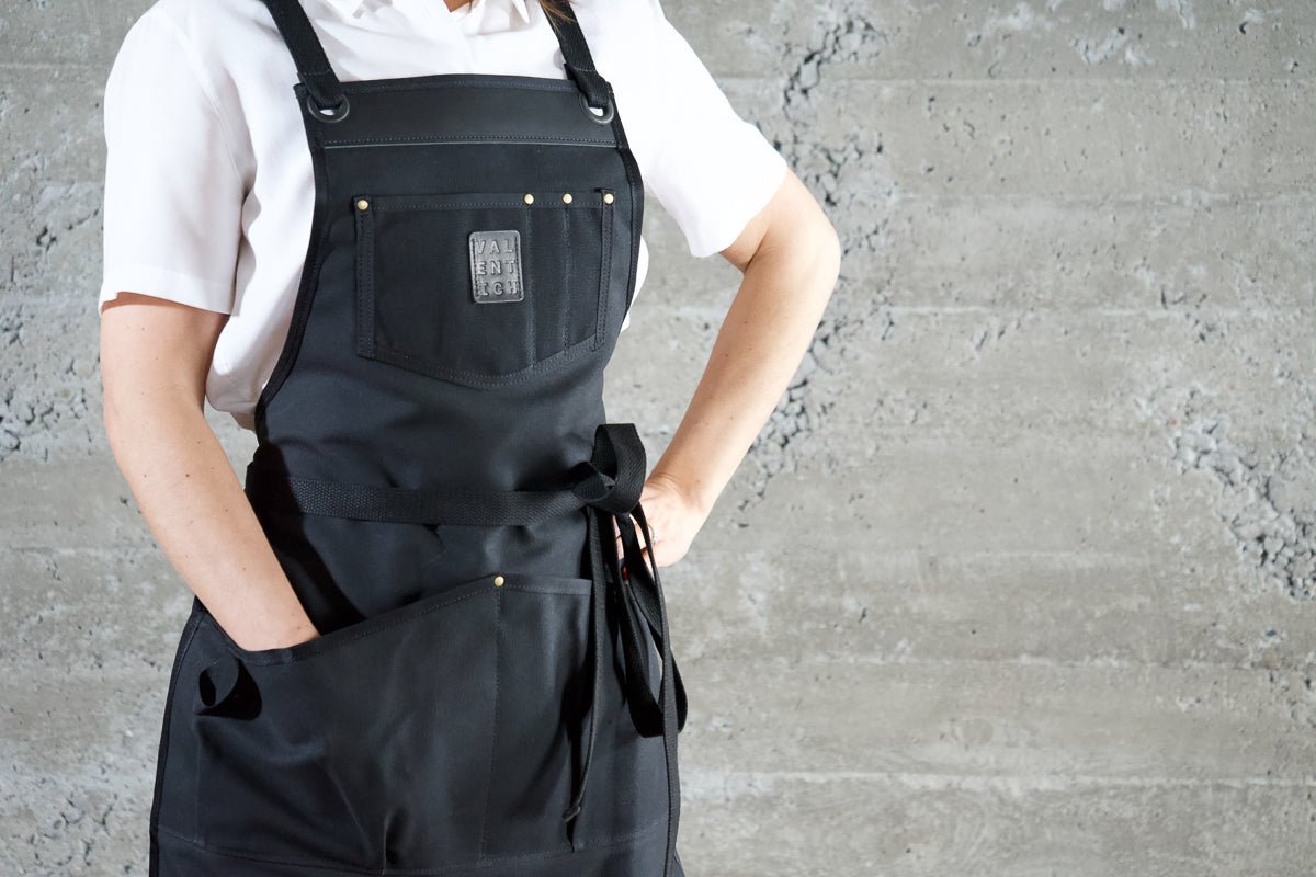 Waxed Canvas Work Apron -- Black - Valentich Goods